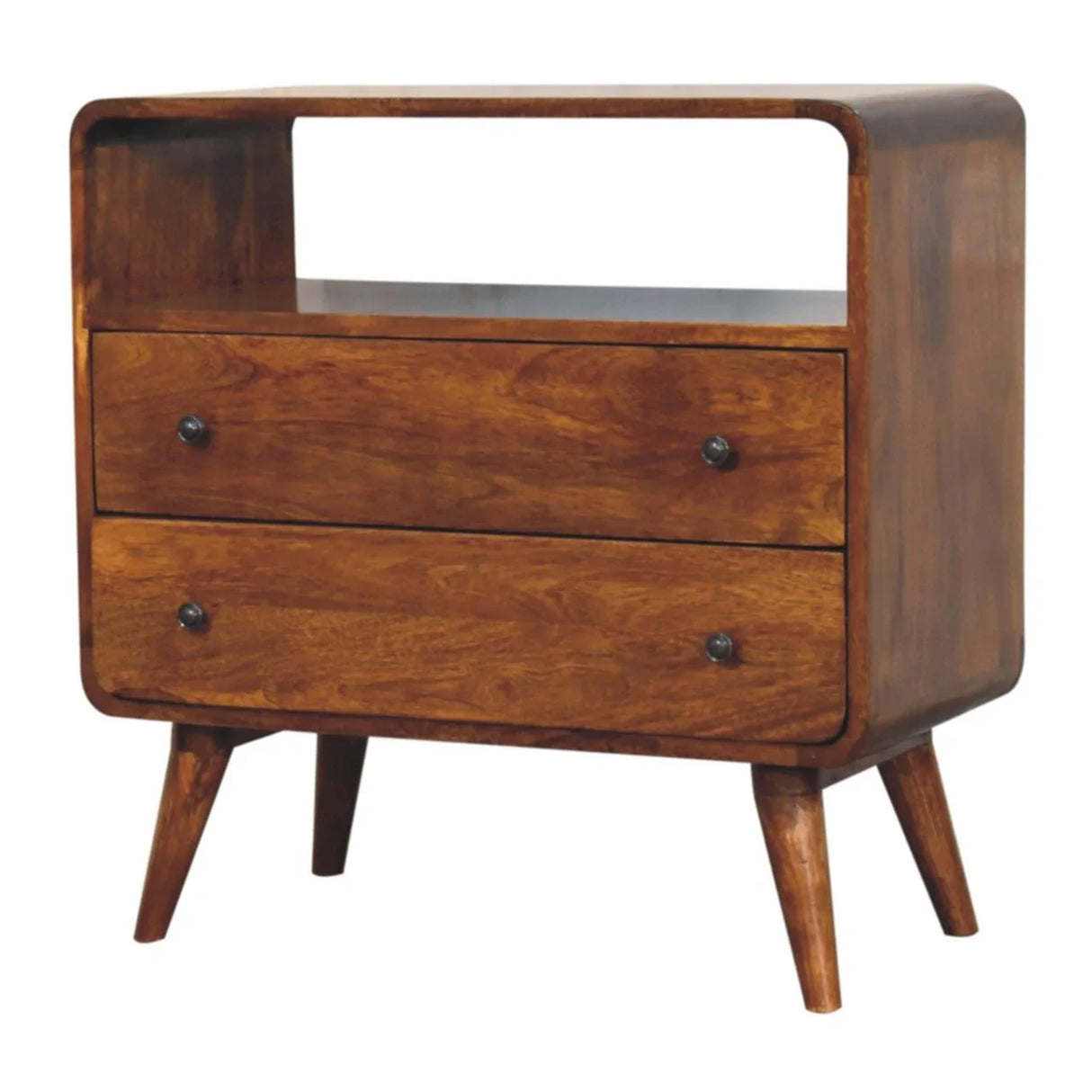 Curved Nordic Charm Console - Brown - Furniture Home Direct