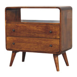 Curved Nordic Charm Console - Brown - Furniture Home Direct