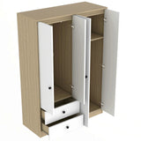 Wardrobe With Drawers And Hanging Rod Solid Wood White - Furniture Home Direct