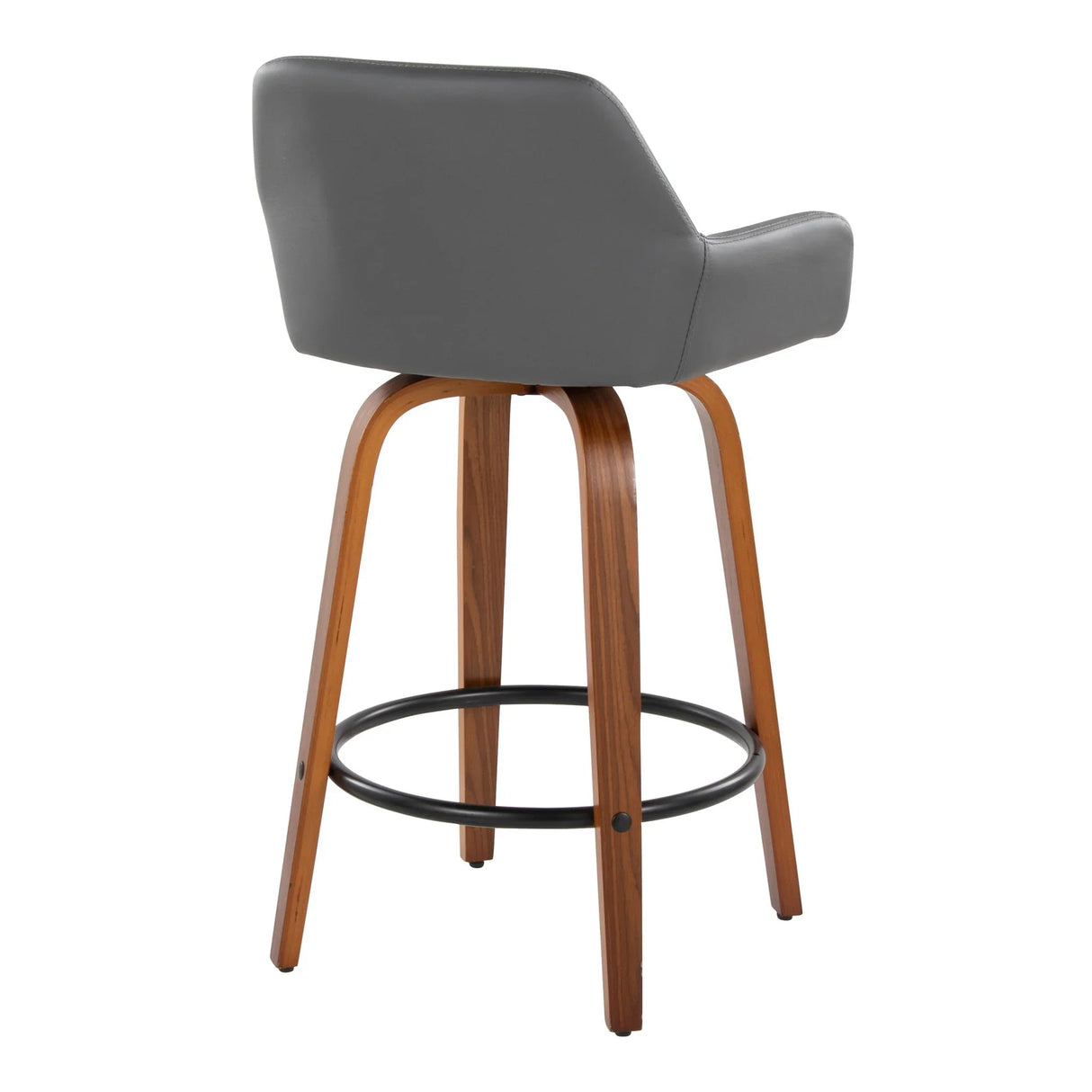 Daniella - Contemporary Fixed Height Counter Stool With Swivel With Round Footrest (Set of 2) - Furniture Home Direct