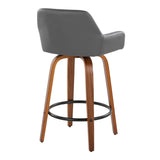 Daniella - Contemporary Fixed Height Counter Stool With Swivel With Round Footrest (Set of 2) - Furniture Home Direct