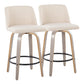 Toriano - Contemporary Fixed Height Counter Stool With Swivel & Round Footrest (Set of 2) - Furniture Home Direct