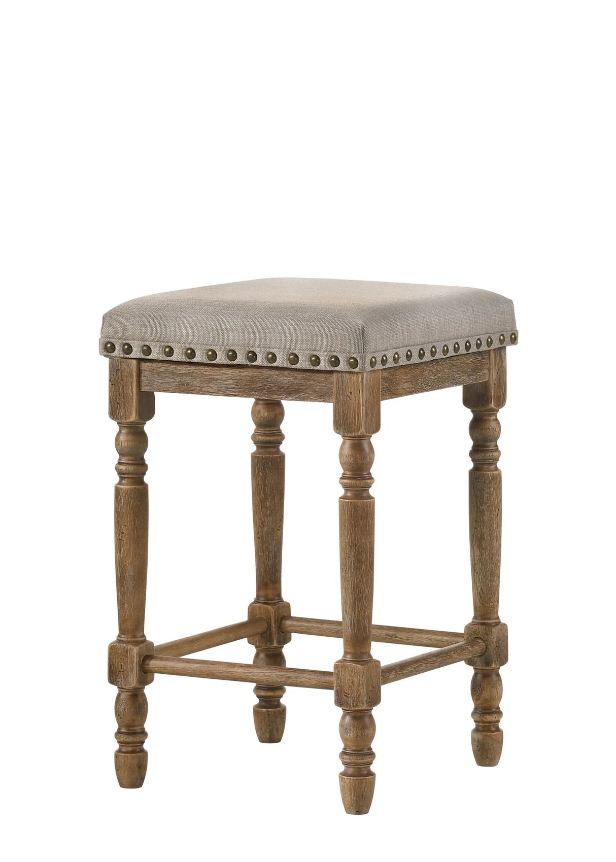 Farsiris - Weathered Counter Height Stool (Set 2) - Beige - Furniture Home Direct