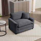 Modern Classic Corduroy Fabric Single Chair Deep Seat Sofa With Pillow - Furniture Home Direct