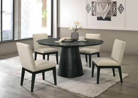 Froja - 5 Pieces Dining Room Set - Beige / Black - Furniture Home Direct