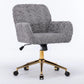 Office Chair, Artificial Rabbit Hair Home Office Chair With Golden Metal Base, Adjustable Desk Chair Swivel Office Chair, Vanity Chair - Furniture Home Direct