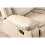 Sectional Sofa Leather Power Reclining With USB Port Cream - Furniture Home Direct