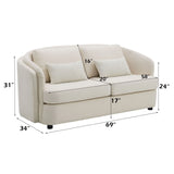Mariko - 3 Piece Living Room Set Sofa Loveseat Chair - Beige - Furniture Home Direct