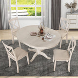 Modern Dining Table Set For 4, Round Table And 4 Kitchen Room Chairs, 5 Piece Kitchen Table Set For Dining Room, Dinette, Breakfast Nook - Furniture Home Direct