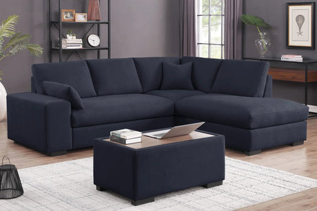 Joshua - 100" Sectional Sofa with Right Facing Chaise and Console Ottoman - Furniture Home Direct
