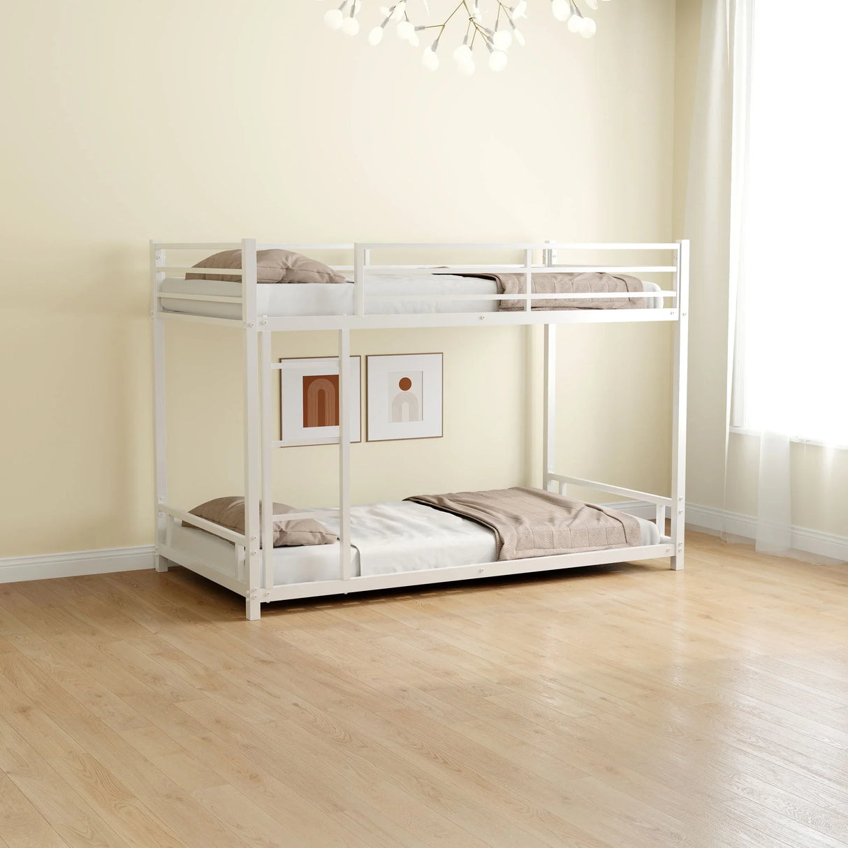 Bunk Bed With Noise Reduction And Safety Guardrail - Furniture Home Direct