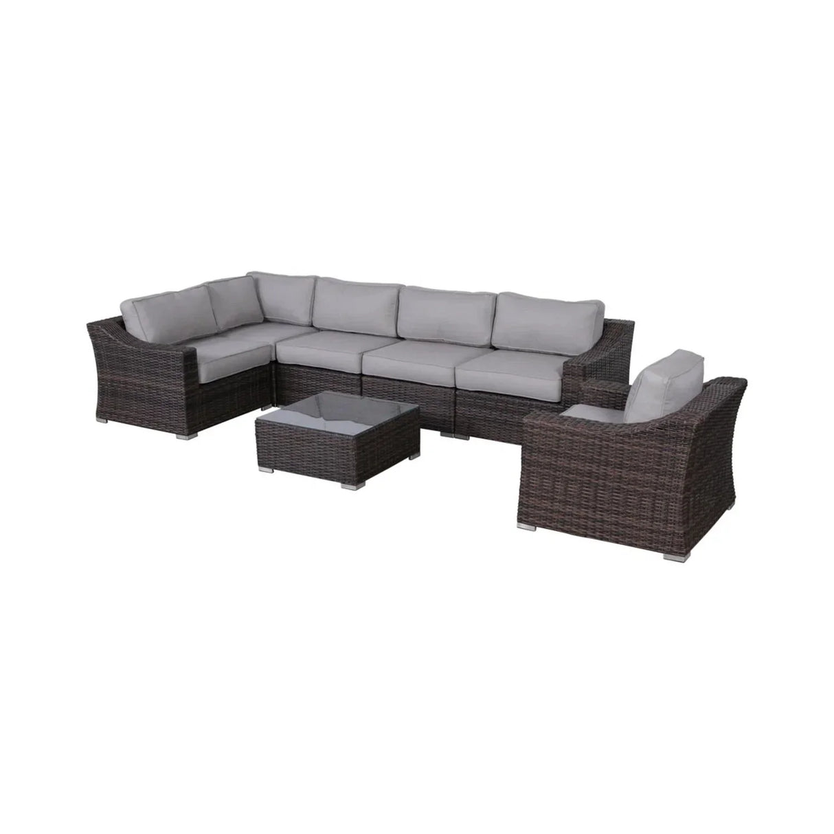 Outdoor Wicker Conversation Set With Cushions, All Weather - Furniture Home Direct