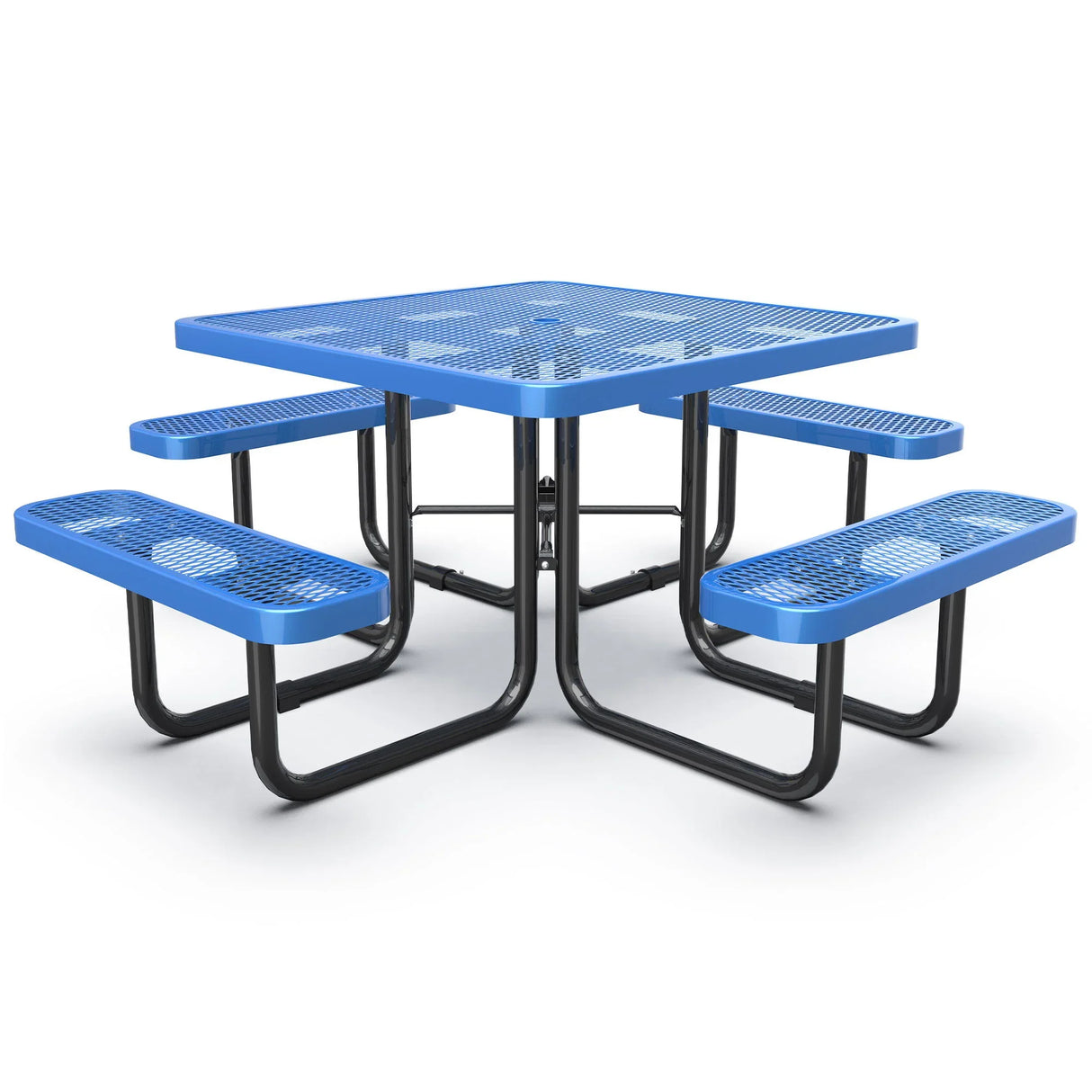 Square Outdoor Picnic Table With Umbrella Pole - Furniture Home Direct