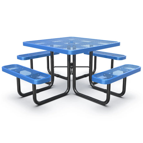 Square Outdoor Picnic Table With Umbrella Pole - Furniture Home Direct