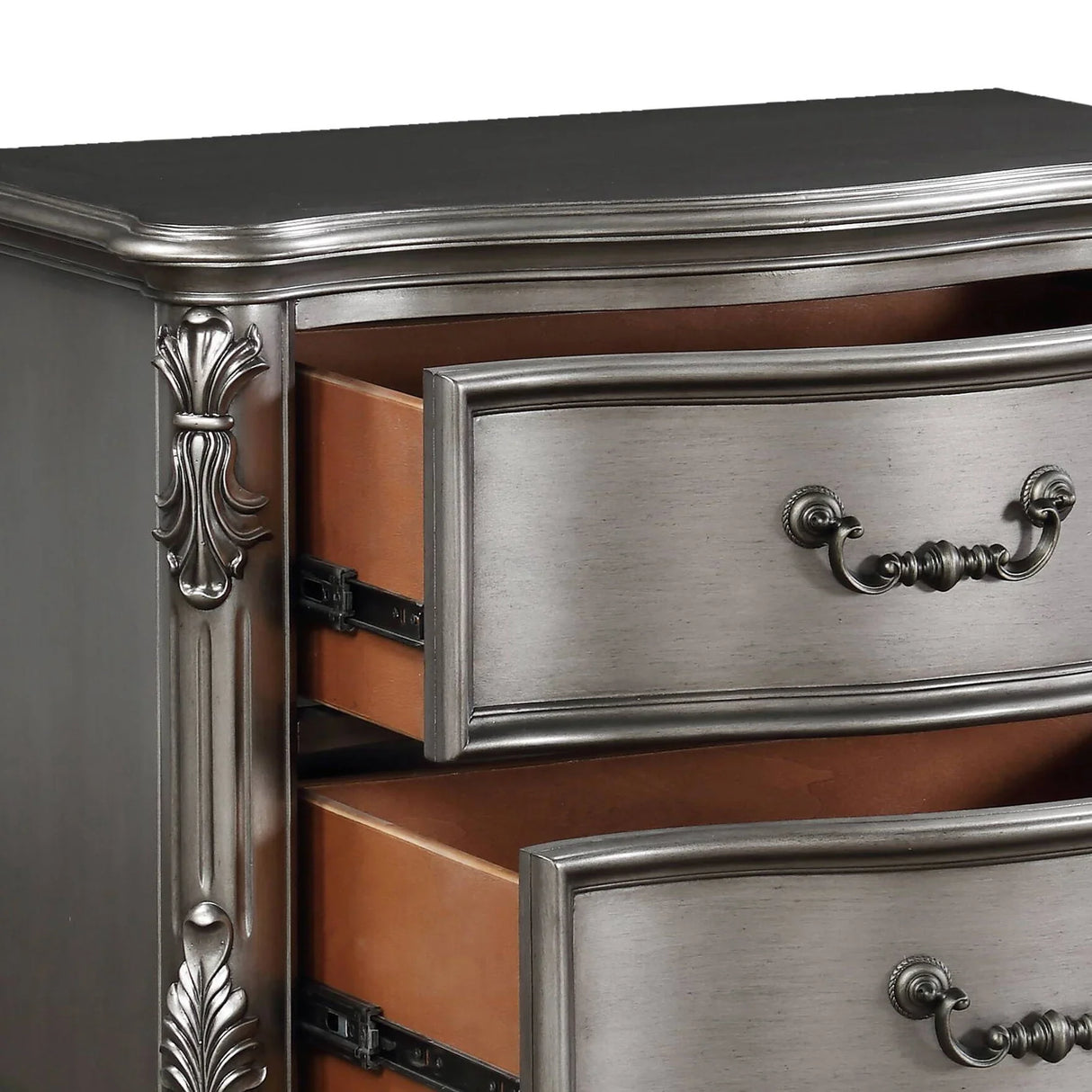 Ariadne - Nightstand - Antique Silver - Furniture Home Direct