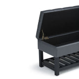 Saxon - Upholstered Transitional Storage Ottoman Bench - Furniture Home Direct