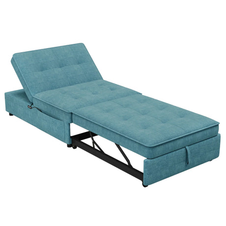 4 In 1 Sofa Bed, Multi Function Folding Ottoman Bed With Storage Pocket And USB Port For Small Room Apartment - Furniture Home Direct
