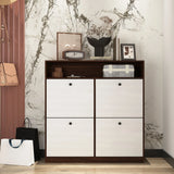 Modern Freestanding Shoe Storage Cabinet With 4 Flip Drawers - Furniture Home Direct