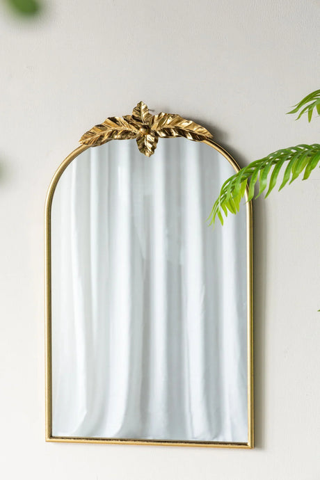 Arched Wall Mirror With Metal Frame, Wall Mirror For Living Room - Furniture Home Direct