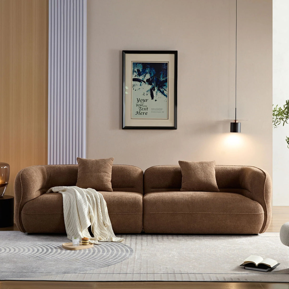 Sectional Sofa With Durable Fabric, Solid Wood Frame, And High Density Sponge Fill - Furniture Home Direct