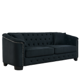 Traditional 2 PC Living Room Set (2 Sofas) - Velvet black - Furniture Home Direct