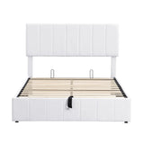 Elegant Upholstered Platform Bed With Hydraulic Storage System - Furniture Home Direct