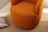 Teddy Fabric Swivel Accent Armchair Barrel Chair With Powder Coating Metal Ring - Furniture Home Direct