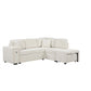 Sectional Sofa L-Shaped Sofa Couch Pull-Out Sofa Bed With A Movable Ottoman, Two USB Ports And Two Cup Holders For Living Room - Furniture Home Direct