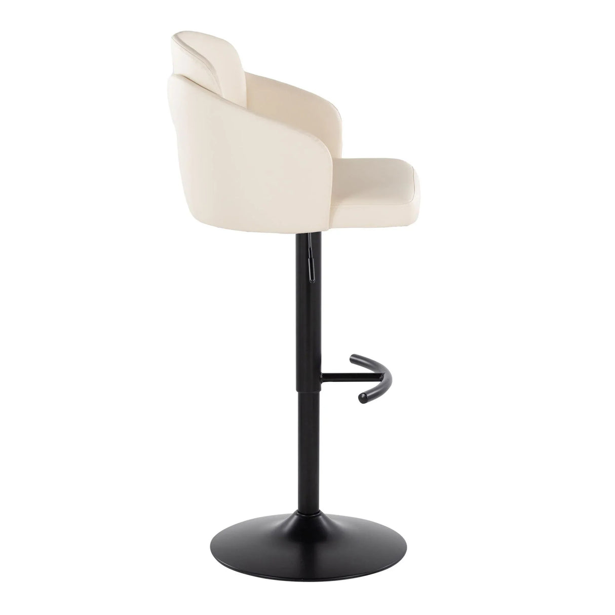 Dahlia - Contemporary Adjustable Barstool With Swivel With Rounded T Footrest (Set of 2) - Furniture Home Direct