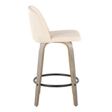 Toriano - Contemporary Fixed Height Counter Stool With Swivel & Round Footrest (Set of 2) - Furniture Home Direct