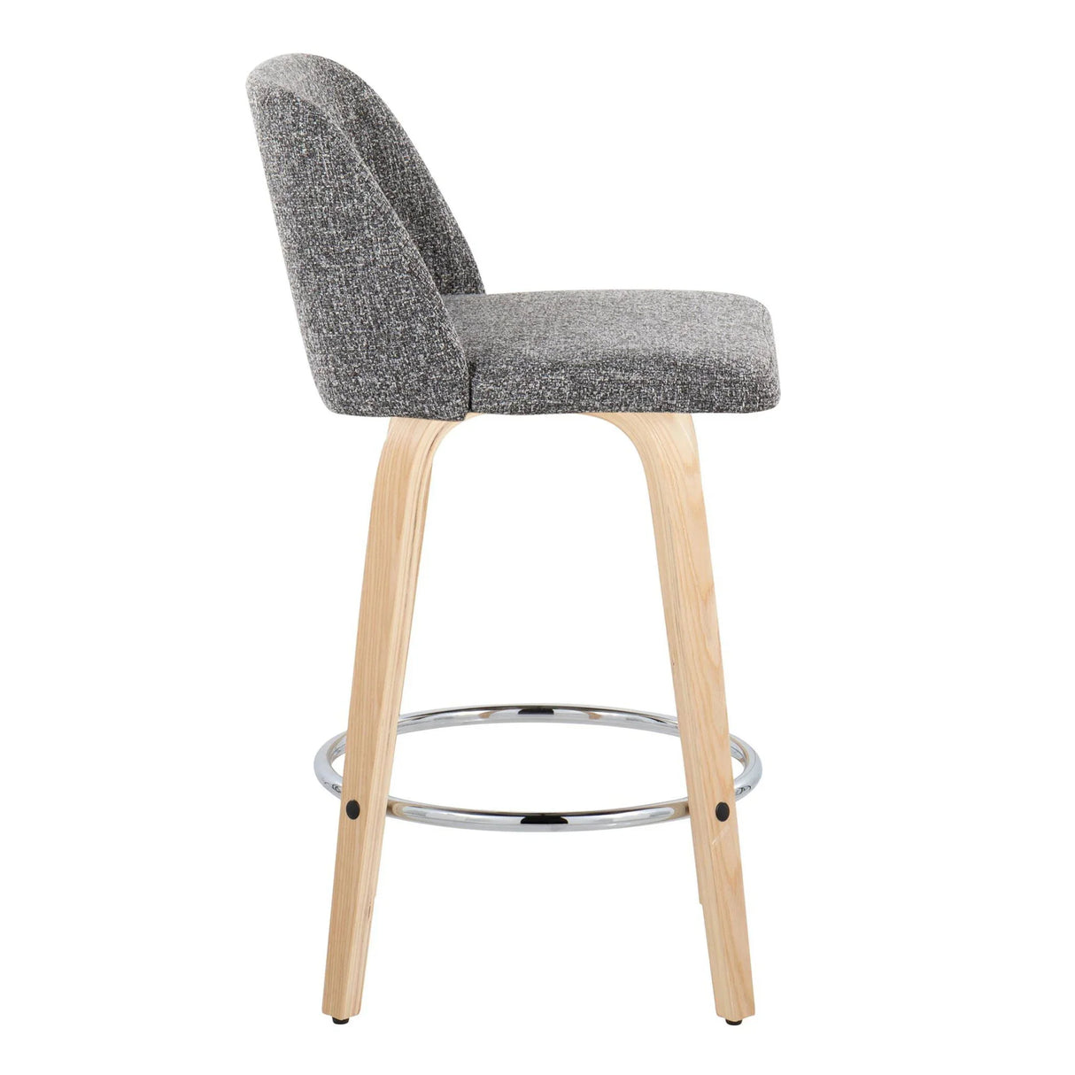 Toriano - Contemporary Fixed-Height Counter Stool With Swivel And Round Footrest (Set of 2) - Furniture Home Direct