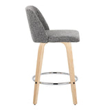 Toriano - Contemporary Fixed-Height Counter Stool With Swivel And Round Footrest (Set of 2) - Furniture Home Direct