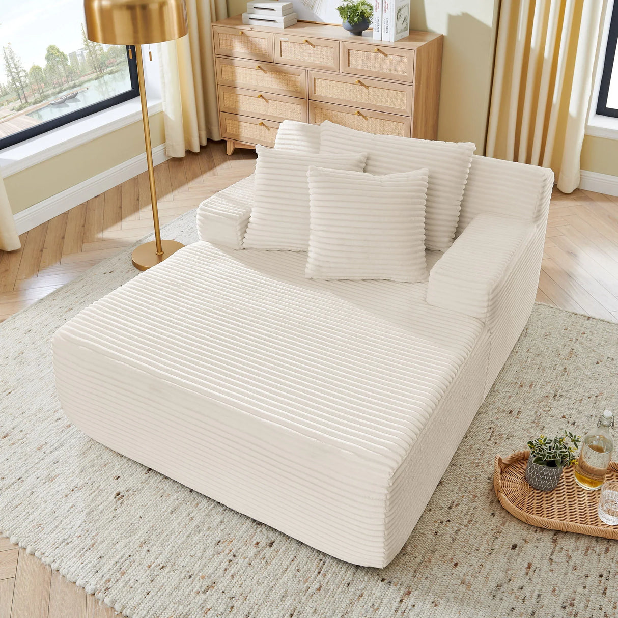Modern Single Lazy Sofa Lounge Chair With High Density Foam - Furniture Home Direct