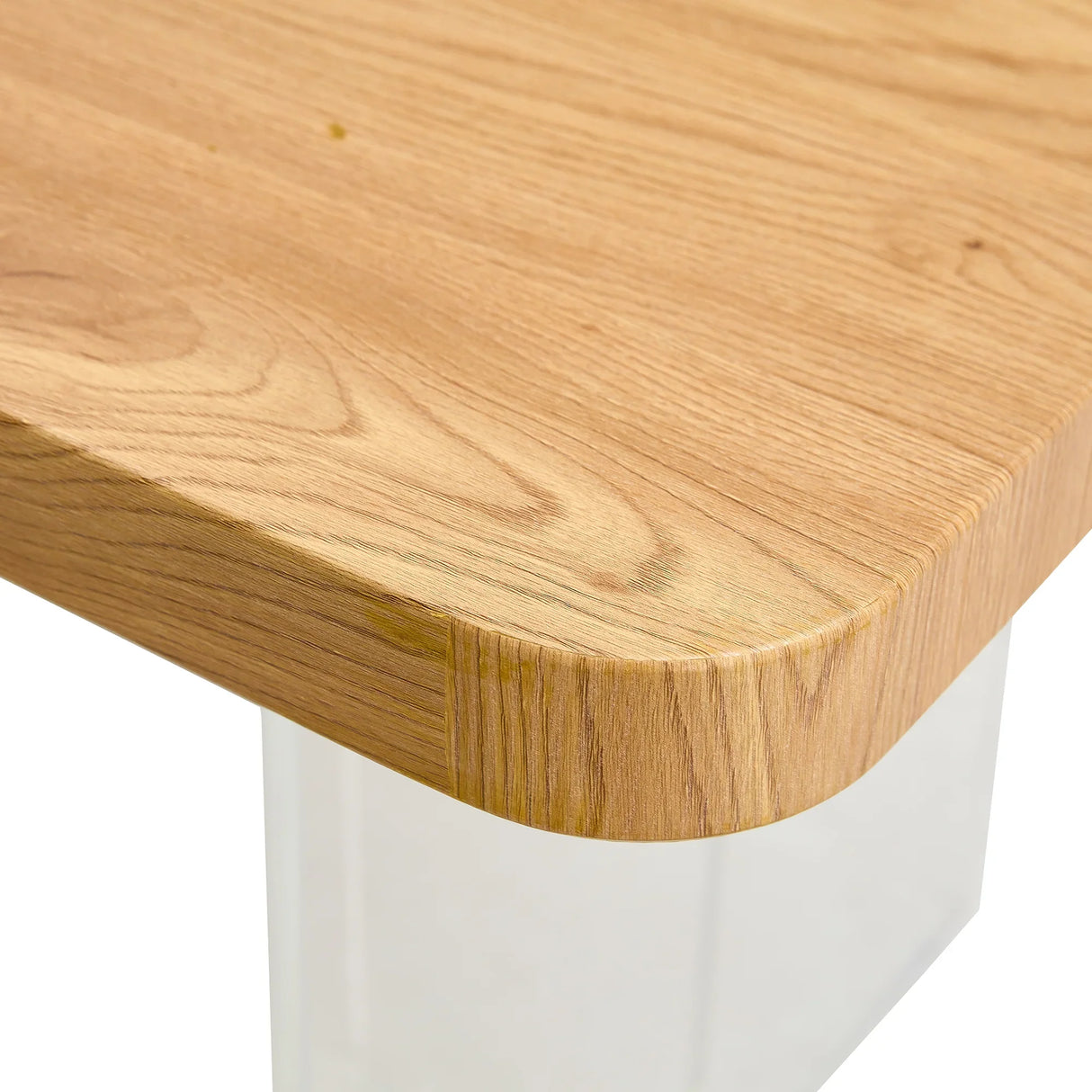 Dining Table With Wooden Top And Clear Acrylic Legs Natural - Furniture Home Direct