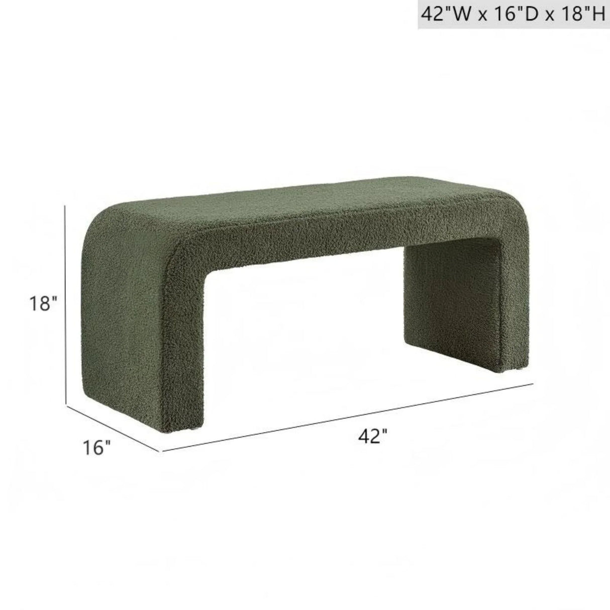 Modern Contemporary Boucle Waterfall Bench - Furniture Home Direct