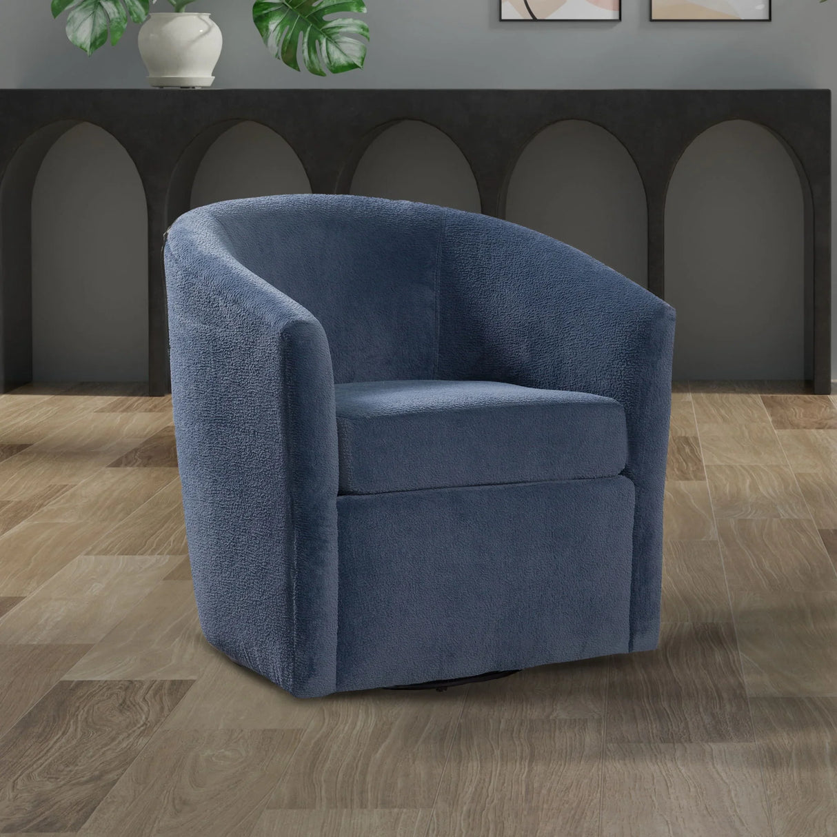 Oaklynn - Barrel Style Swivel Accent Chair - Furniture Home Direct