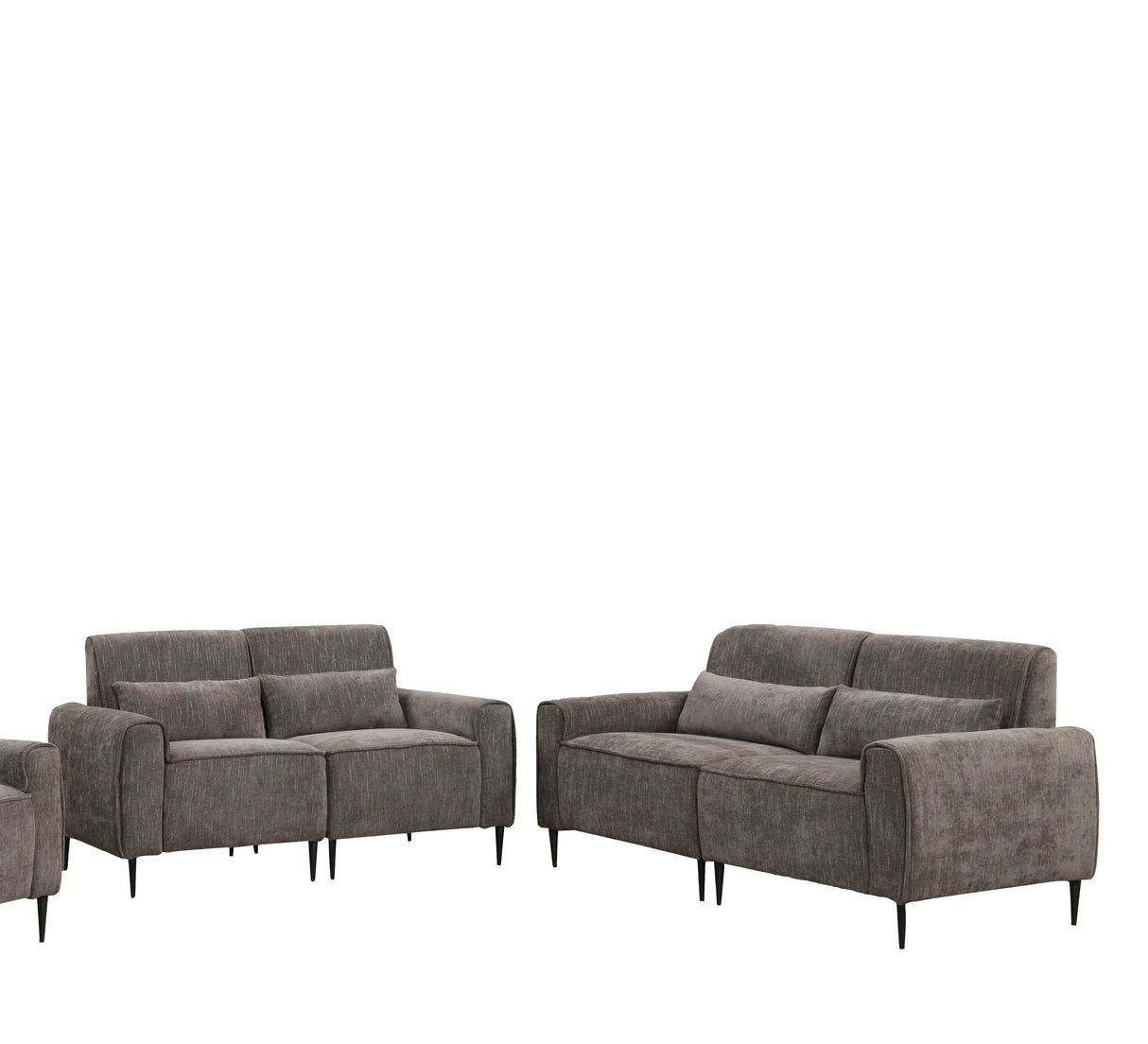 Valentina 74" Gray Chenille Sofa and Loveseat Living Room Set - Furniture Home Direct