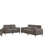 Valentina 74" Gray Chenille Sofa and Loveseat Living Room Set - Furniture Home Direct