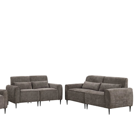 Valentina 74" Gray Chenille Sofa and Loveseat Living Room Set - Furniture Home Direct