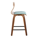 Folia - Mid Century Modern Fixed Height Counter Stool With Swivel With Square Footrest (Set of 2) - Furniture Home Direct