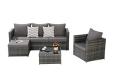 4 Piece Outdoor Sectional Set with Coffee Table - Furniture Home Direct