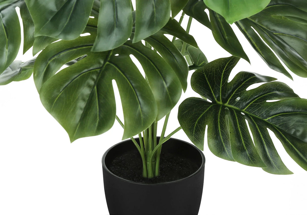 24" Tall, Artificial Plant, Monstera, Indoor, Faux, Fake, Table, Greenery, Potted, Real Touch, Decorative - Green / Black - Furniture Home Direct