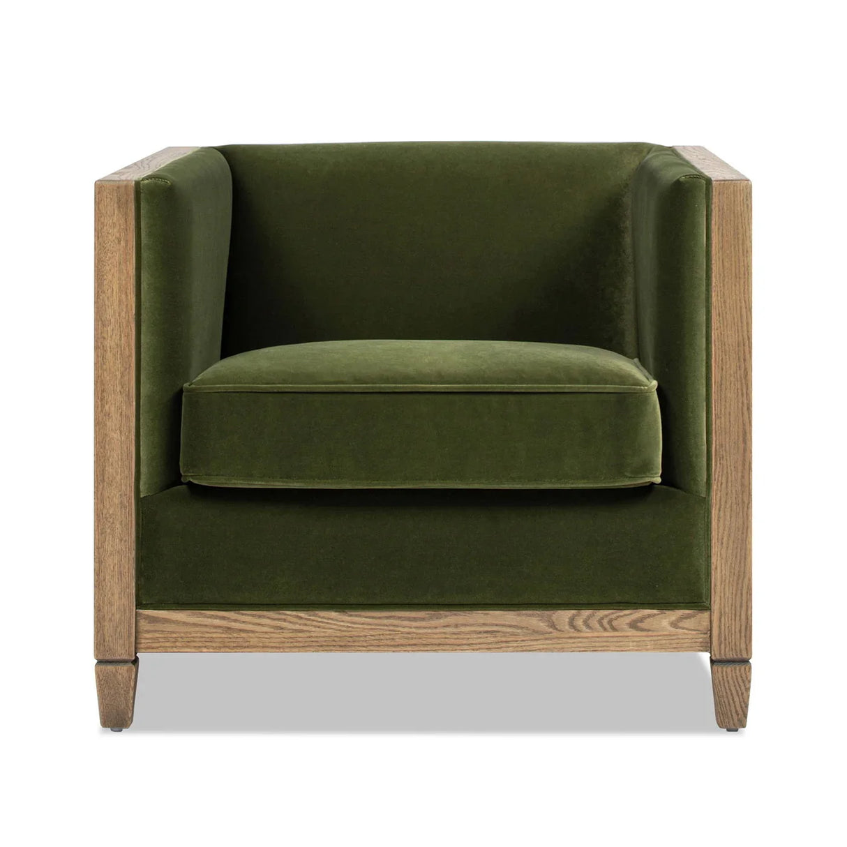 Georgia - Cane Tuxedo Armchair - Olive Green - Furniture Home Direct
