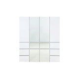 Elise - Modular Wood Closet System With Mirror In Durable Melamine And Wood Customizable Storage - White
