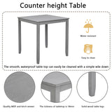 5 Piece Dining Table Set, Wooden Dining Square Table Set For 4 - Furniture Home Direct