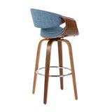 Curvini Mid - Century Modern Fixed Height Barstool With Swivel (Set of 2) - Furniture Home Direct
