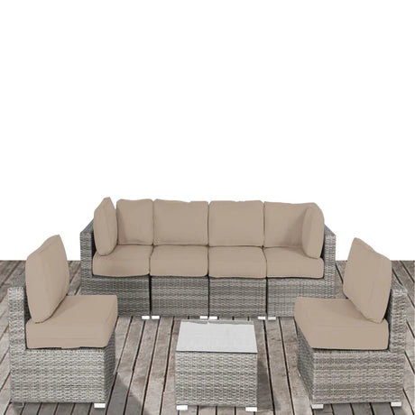 Outdoor Wicker Seating Group With Cushions - Furniture Home Direct