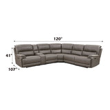 Kantu - Synthetic Leather Power Sectional Sofa - Brown - Furniture Home Direct