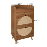 Allen - Rattan 2 Door 1 Drawer Cabinet Shoe Rack For Entrance - Furniture Home Direct