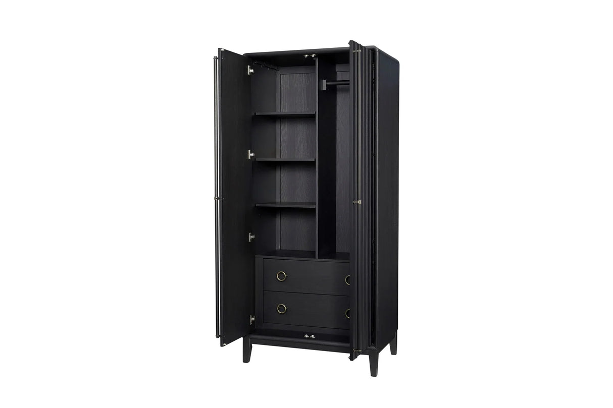 Spacious Storage Armoire - Peppercorn - Furniture Home Direct